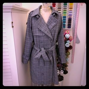 *MOVING SALE* Plaid Double-Breasted Trench Coat